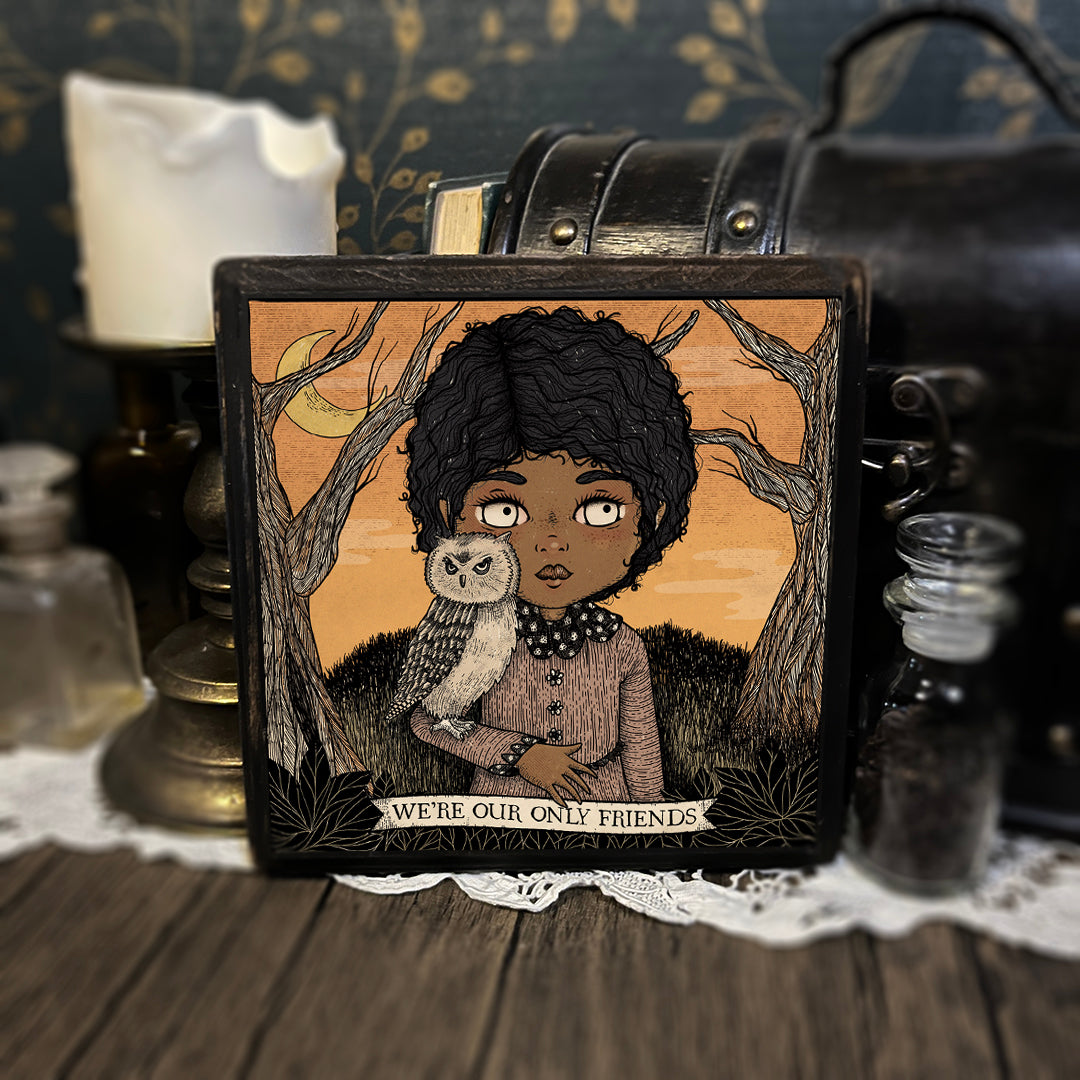 Great Horned Owl Orphan (wood print)