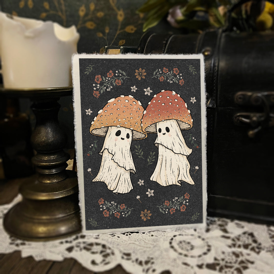 Ghost Cap Mushroom Couple (Deckle)