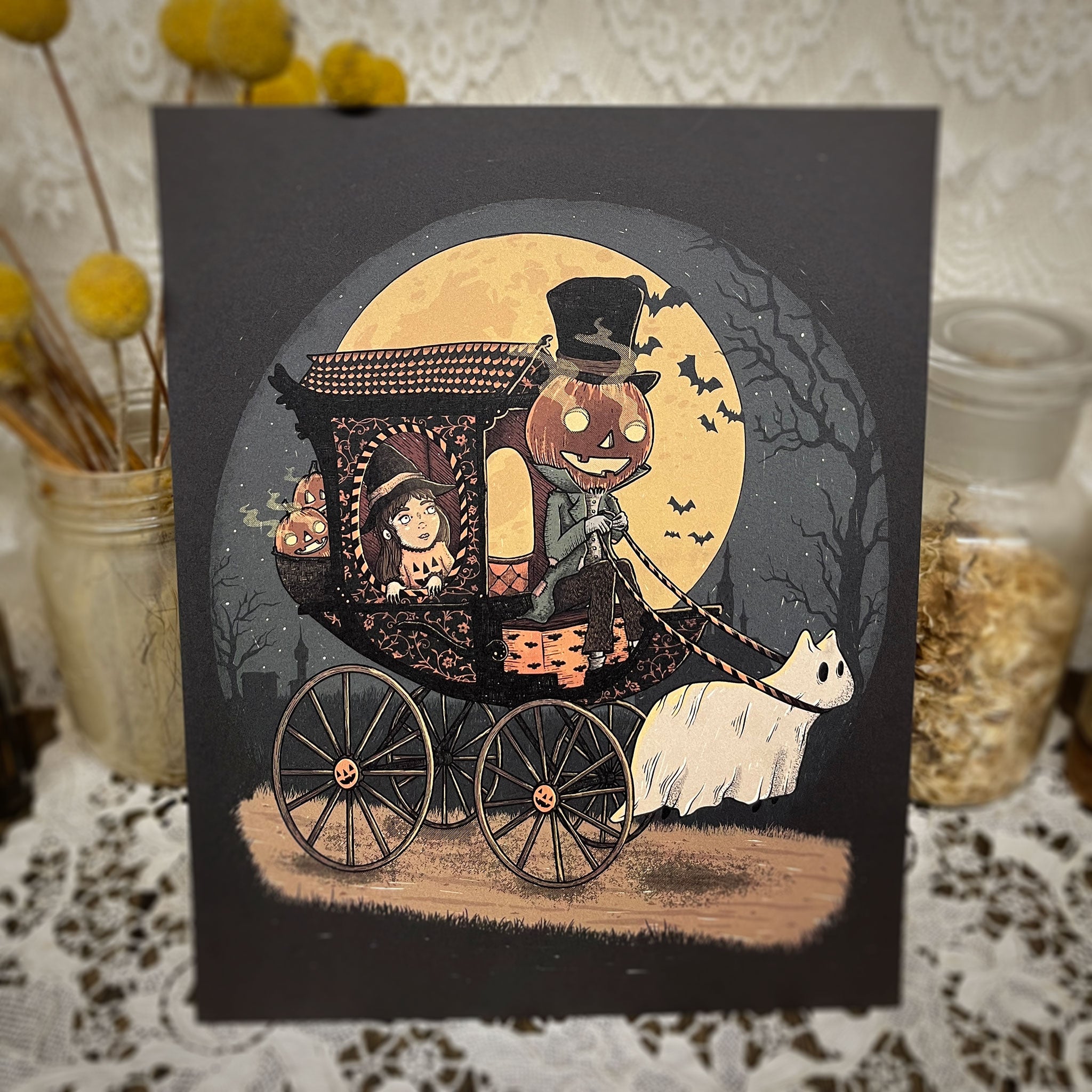 Halloween vintage night pumpkin