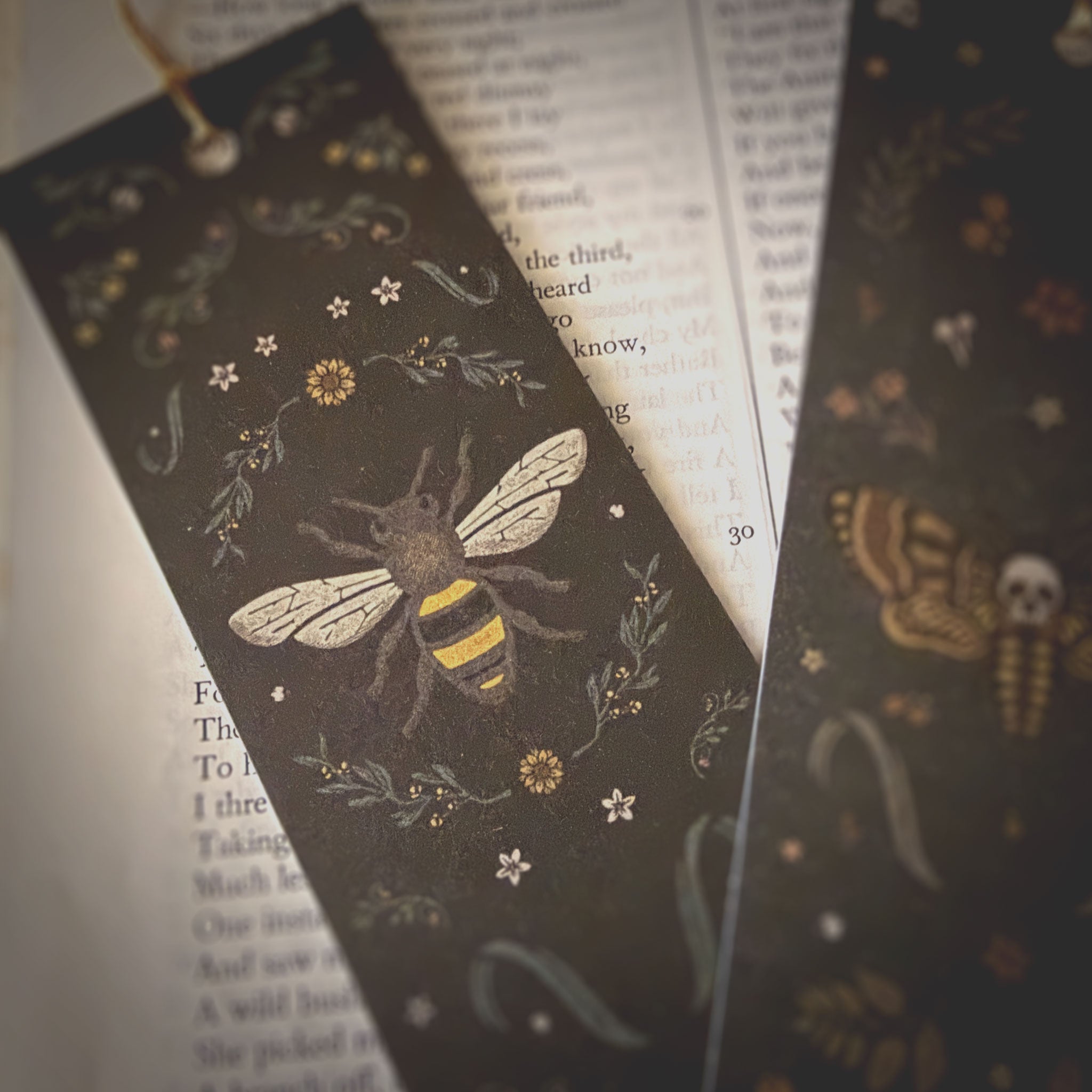 Haunted Abode Moth & Bee Bookmarks