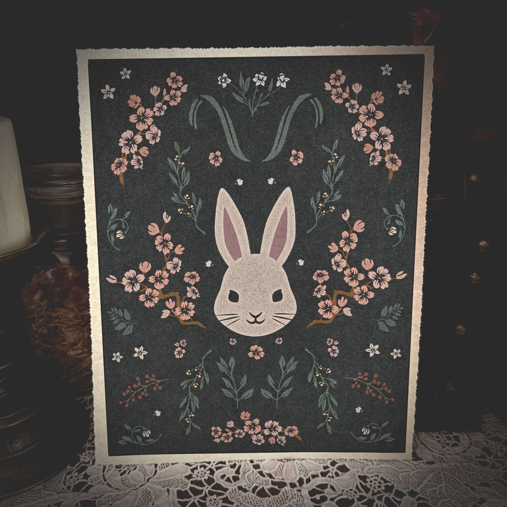 Cherry Blossom Rabbit (Deckle)
