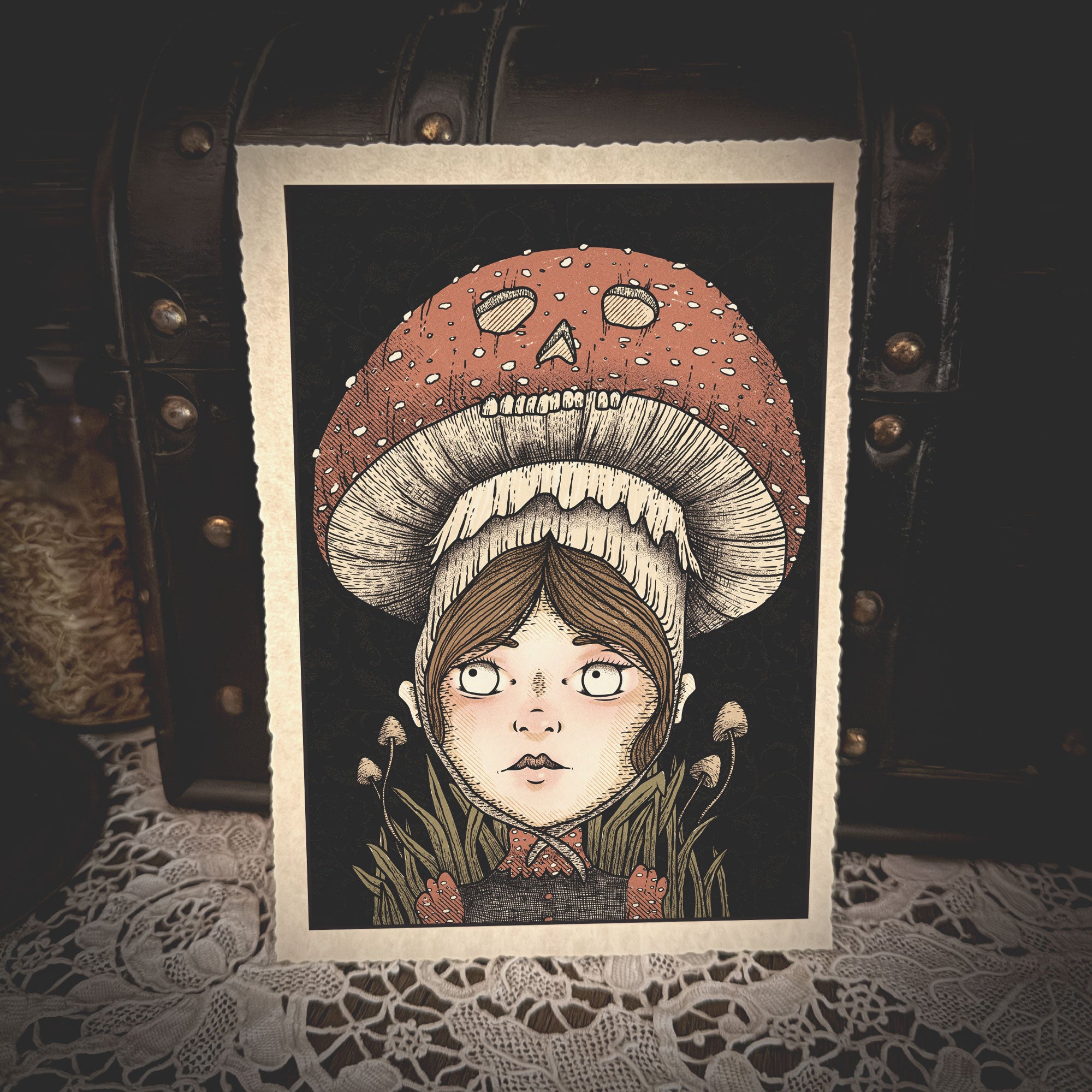 Mushroom Amanita Skull Cap (Deckle)