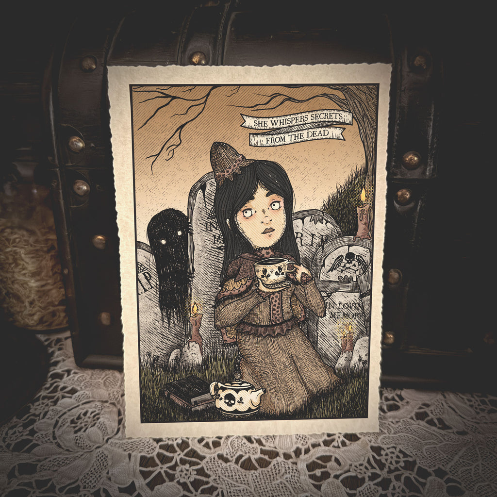 Graveyard Tea Cemetery Tea Party Print | Victorian Gothic Art | 5x7 Matte Print ...