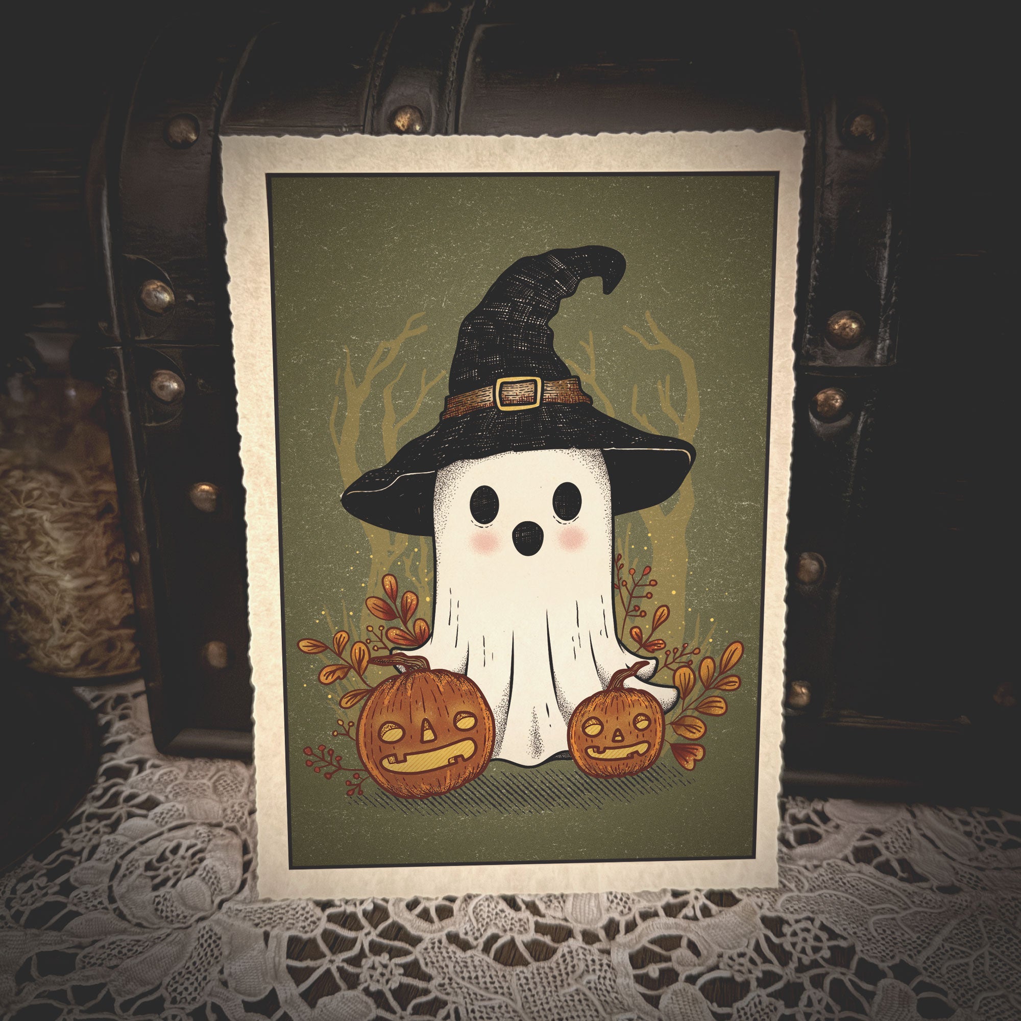 Witch Ghost Jack o' Lanterns (Deckle)