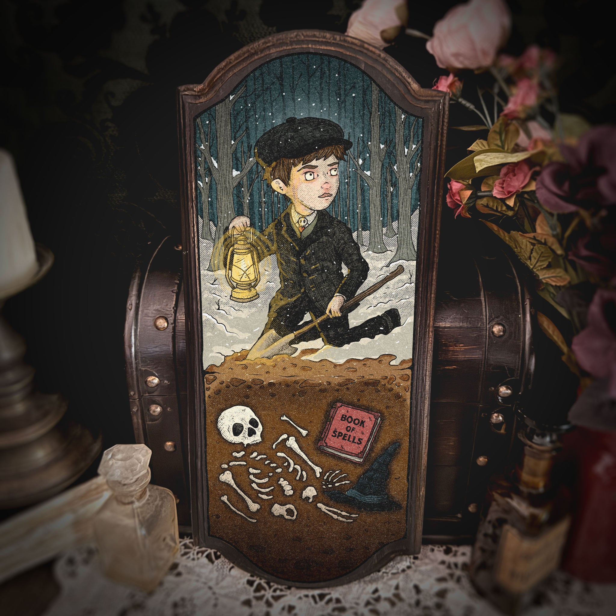 Unearthing forbidden magic (wood print)