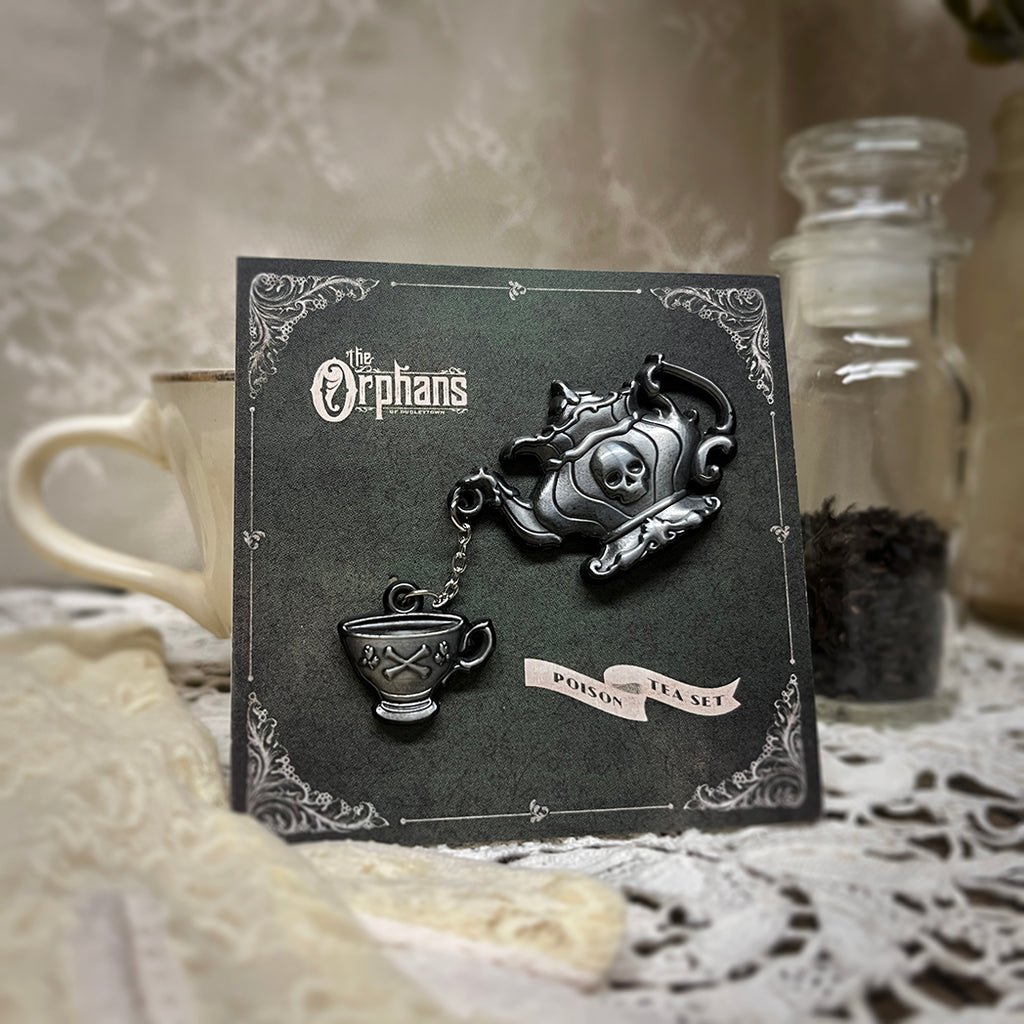 Victorian Poison Tea Set Brooch