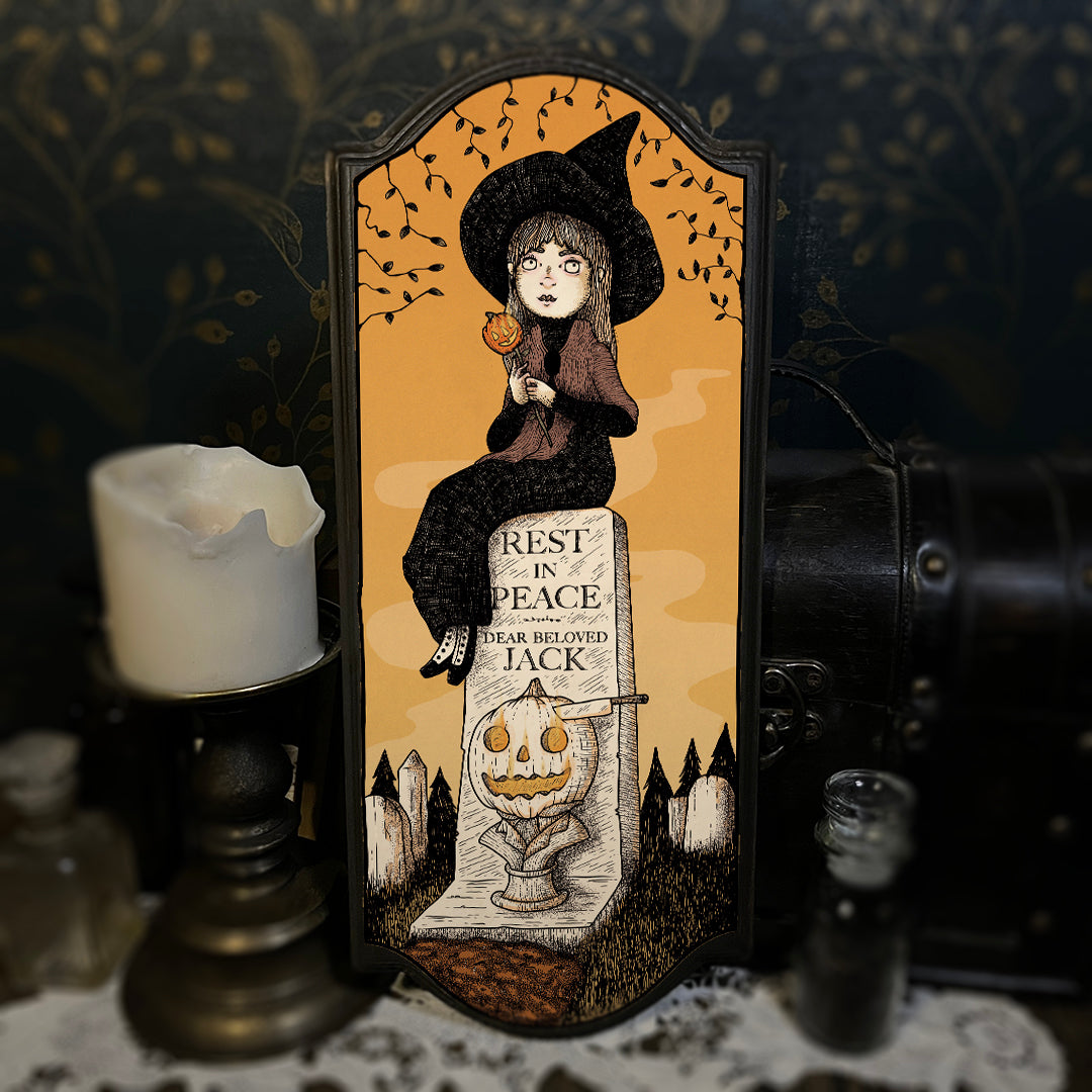 Tombstone Witch (wood print)